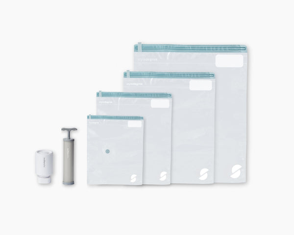 ClearVacuum™ Storage Bag - Set of 12 Bags with Hand & Electric Pump