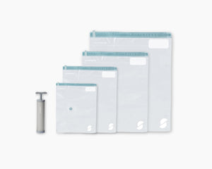 ClearVacuum™ Storage Bag - Set of 12 Bags with Hand Pump
